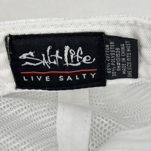Salt Life Snapback Baseball Cap Adult One Size Gray White Trucker Hat Mesh Back - Picture 9 of 9